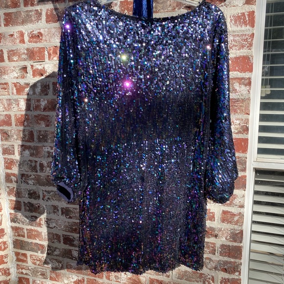 Blue with iridescent sequin dress - Picture 7 of 9
